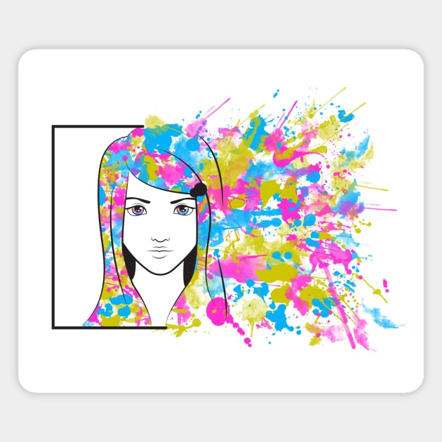 Ink Girl Magnet by COLeRIC